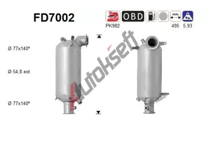 AS Filtr pevných částic ASA FD7002, FD7002  AS Filtr pevných částic ASA FD7002, FD7002
