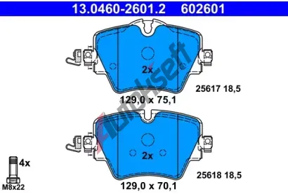 ATE Sada brzdových destiček AT 602601, 13.0460-2601.2 ATE Sada brzdových destiček AT 602601, 13.0460-2601.2
