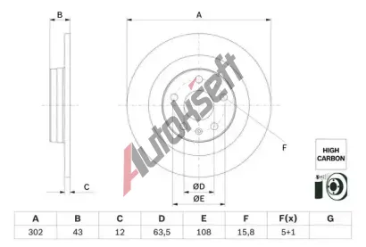 BOSCH Brzdový kotouč - 302 mm BO 0986479F31, 0 986 479 F31 BOSCH Brzdový kotouč - 302 mm BO 0986479F31, 0 986 479 F31