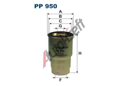 FILTRON Palivový filtr FI PP950, PP 950 FILTRON Palivový filtr FI PP950, PP 950