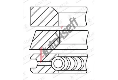 GOETZE ENGINE Sada pístních kroužků GEE 08-123400-40, 08-123400-40 GOETZE ENGINE Sada pístních kroužků GEE 08-123400-40, 08-123400-40
