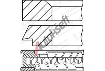 GOETZE ENGINE Sada pístních kroužků GEE 08-214100-10, 08-214100-10 GOETZE ENGINE Sada pístních kroužků GEE 08-214100-10, 08-214100-10