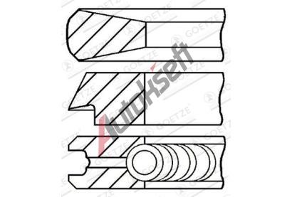 GOETZE ENGINE Sada pístních kroužků GEE 08-433600-00, 08-433600-00 GOETZE ENGINE Sada pístních kroužků GEE 08-433600-00, 08-433600-00