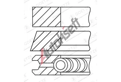 GOETZE ENGINE Sada pístních kroužků GEE 08-449707-10, 08-449707-10 GOETZE ENGINE Sada pístních kroužků GEE 08-449707-10, 08-449707-10
