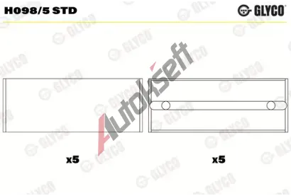 GLYCO Ložiska klikového hřídele GLC H098/5 STD, H098/5 STD GLYCO Ložiska klikového hřídele GLC H098/5 STD, H098/5 STD