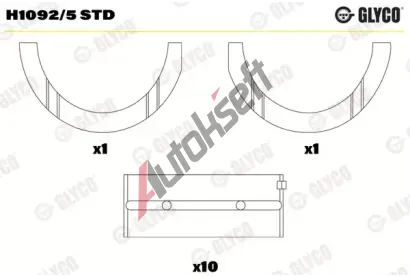 GLYCO Ložiska klikového hřídele GLC H1092/5 STD, H1092/5 STD GLYCO Ložiska klikového hřídele GLC H1092/5 STD, H1092/5 STD