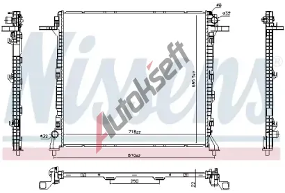 NISSENS Chladič vody NIS 606982, 606982 NISSENS Chladič vody NIS 606982, 606982