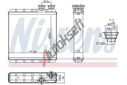 NISSENS Výměník tepla vnitřního vytápění NIS 707302, 707302 NISSENS Výměník tepla vnitřního vytápění NIS 707302, 707302