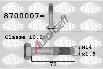 SASIC Šroub řemenice SAS 8700007, 8700007 SASIC Šroub řemenice SAS 8700007, 8700007