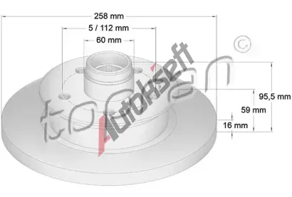 TOPRAN Brzdový kotouč - 258 mm TPR 103 264, 103 264 TOPRAN Brzdový kotouč - 258 mm TPR 103 264, 103 264